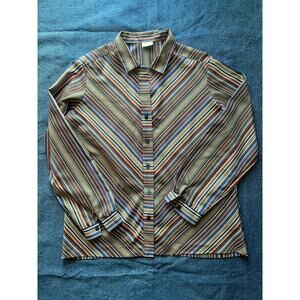 Vintage Pykettes Striped Button Down Blouse